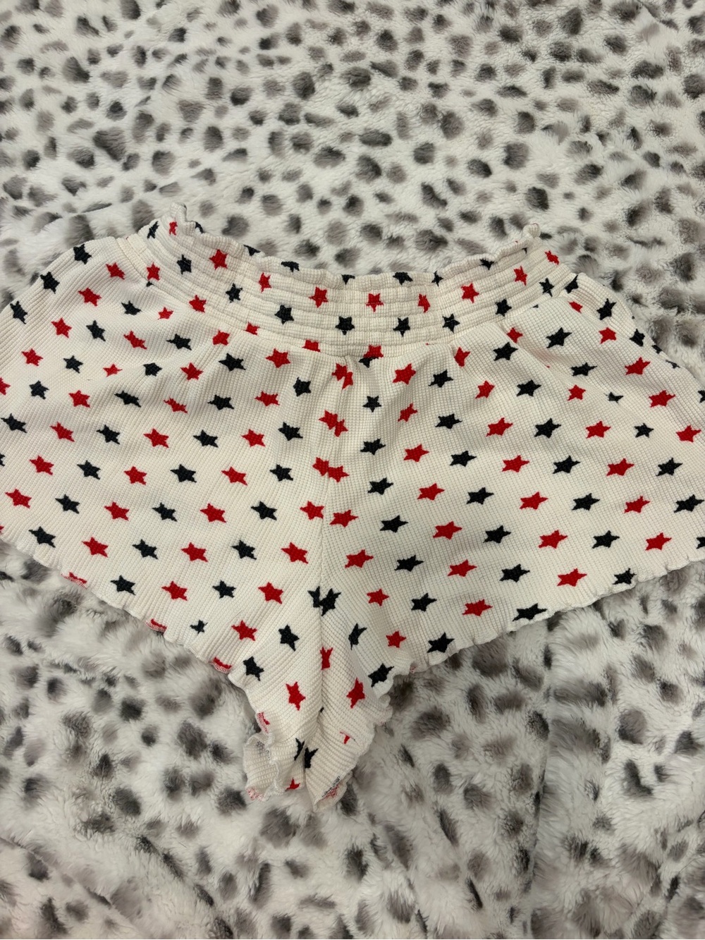 Beach Riot Cream Shorts with Red and Black Star Print